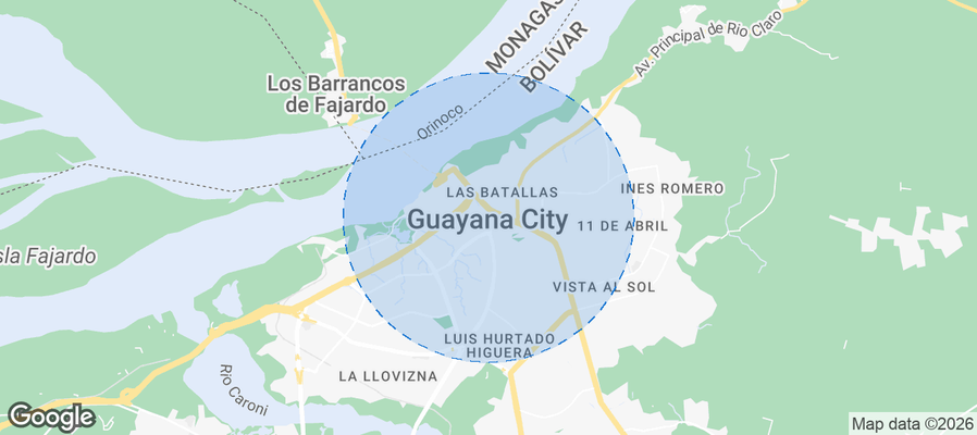 Ciudad Guayana Airbnb map